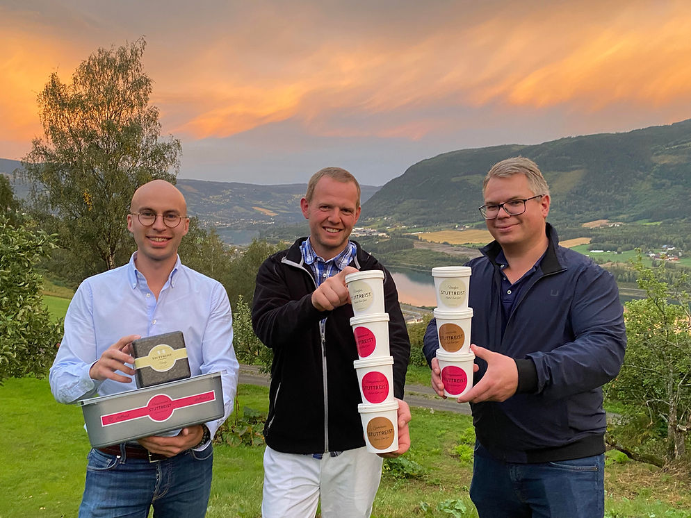 Stuttreist iskrem servert